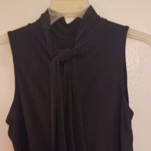 Jason Maxwell Black Sleeveless Top With Tie Neckline Size L